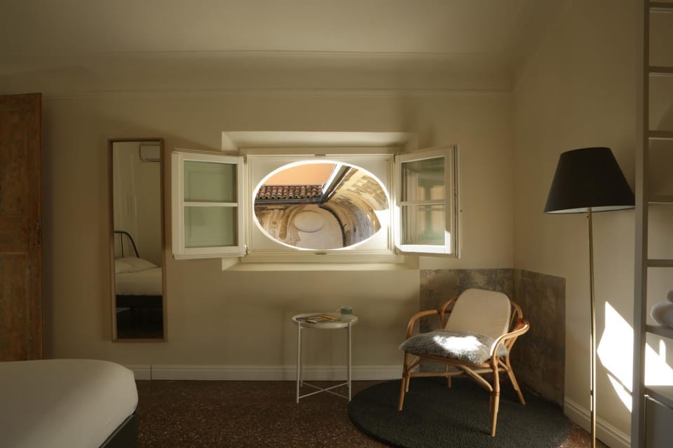 Bedroom, Inner courtyard view, air conditioner