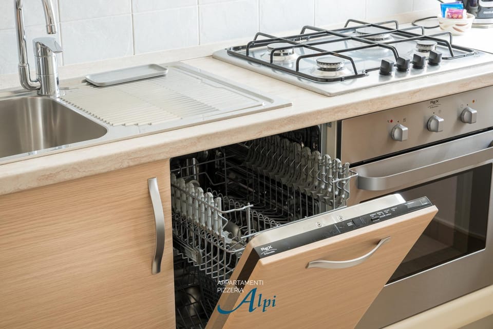 Kitchen or kitchenette, dishwasher