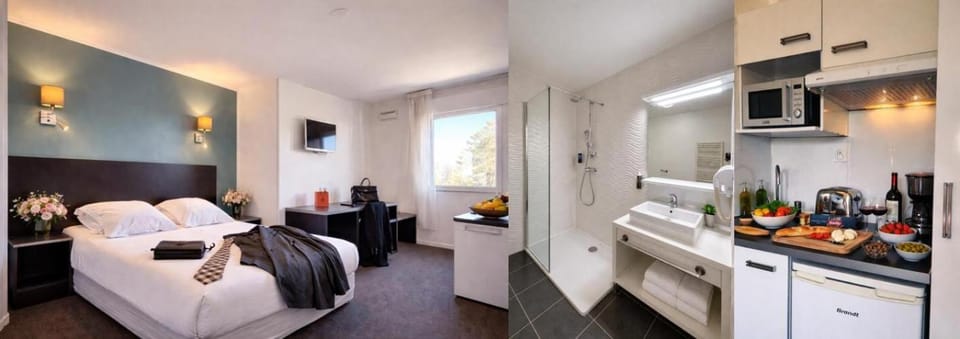 Bed, Kitchen or kitchenette, Photo of the whole room, Seating area, Bedroom