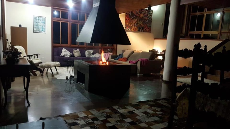 Living room, fireplace