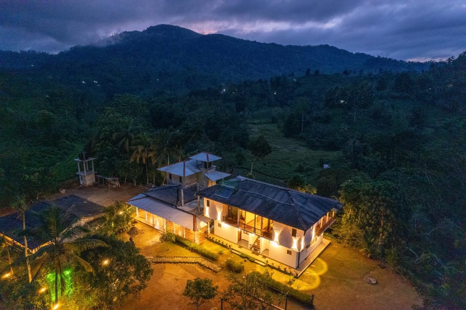 Property building, Night, Natural landscape, Garden, Mountain view