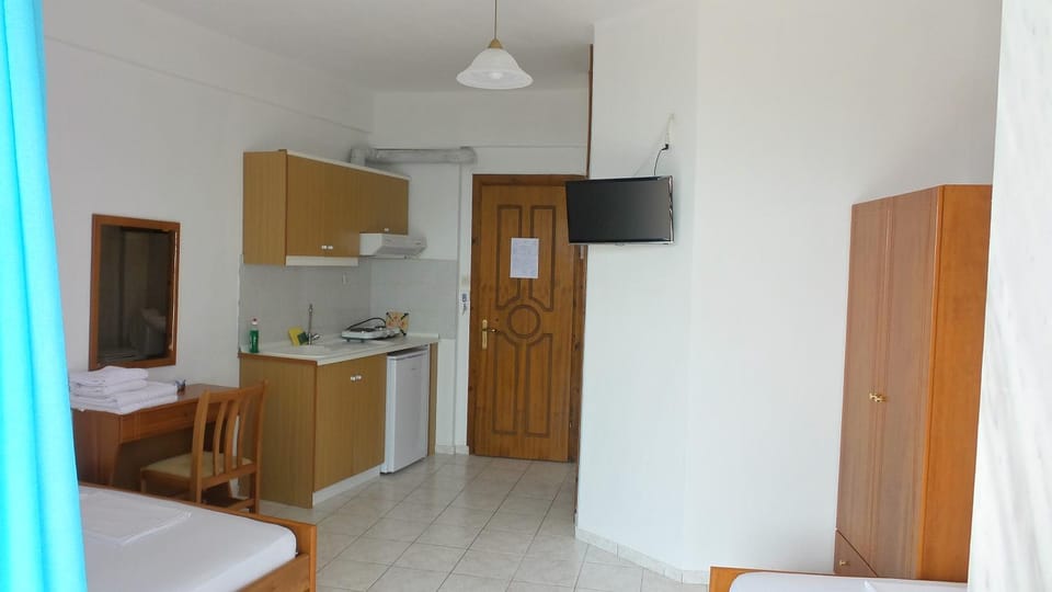 Bed, TV and multimedia, Kitchen or kitchenette, Photo of the whole room, Bedroom