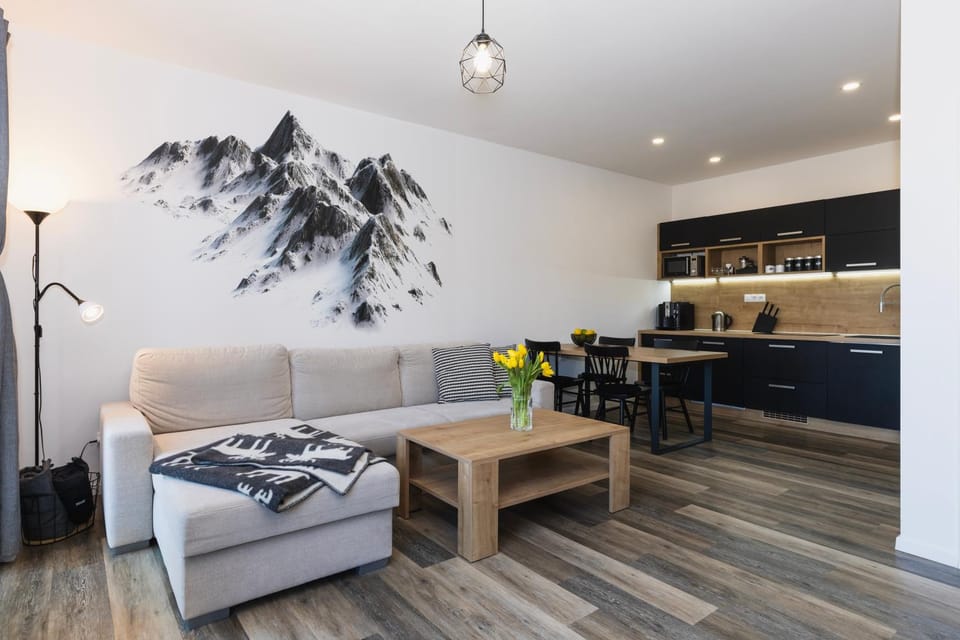 Kitchen or kitchenette, Living room, Photo of the whole room, Dining area