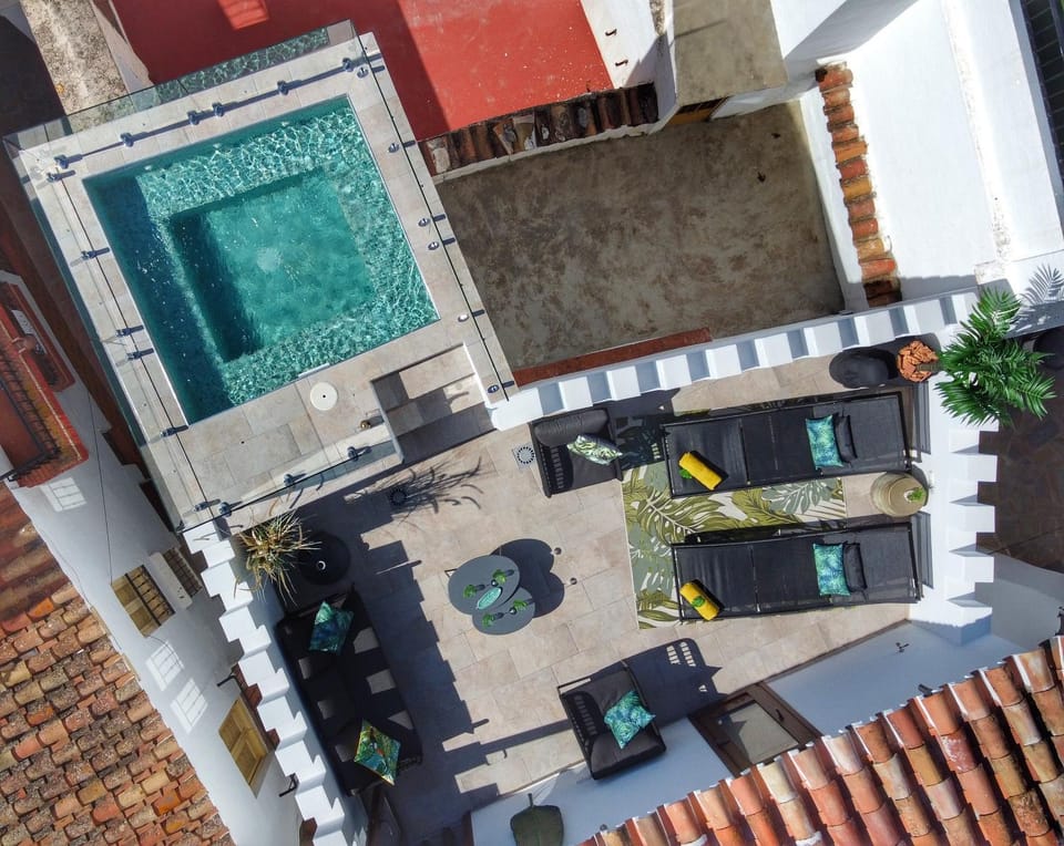 Patio, Bird's eye view, Pool view