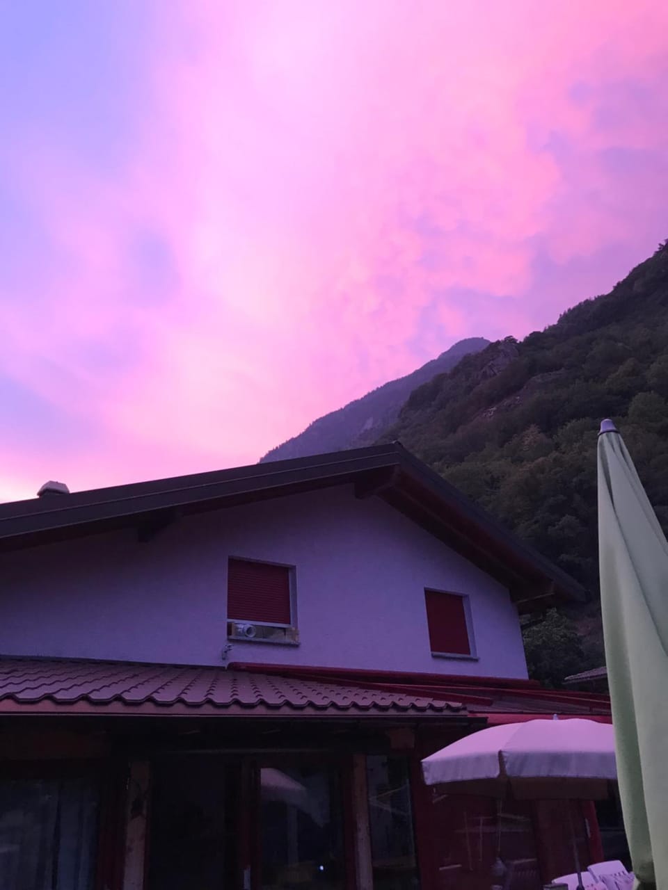 Property building, Mountain view, Sunset