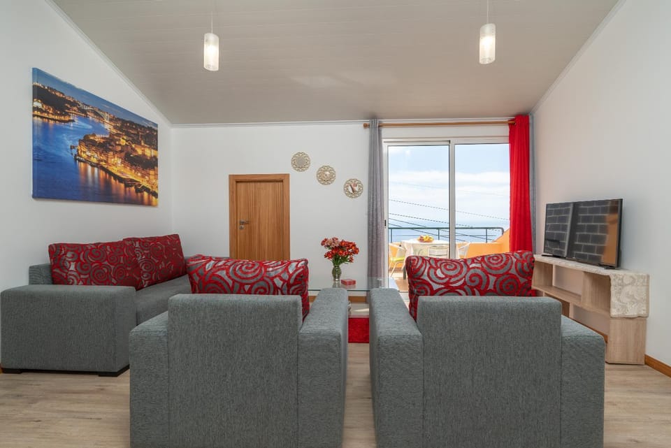 Living room, Seating area, Sea view