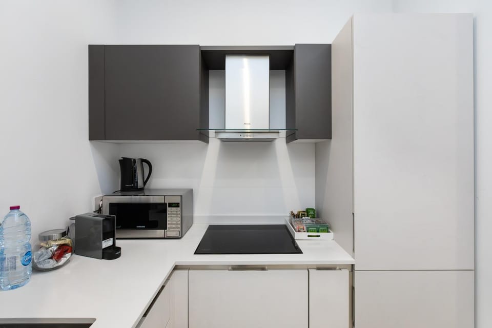 Kitchen or kitchenette, stove, kitchen
