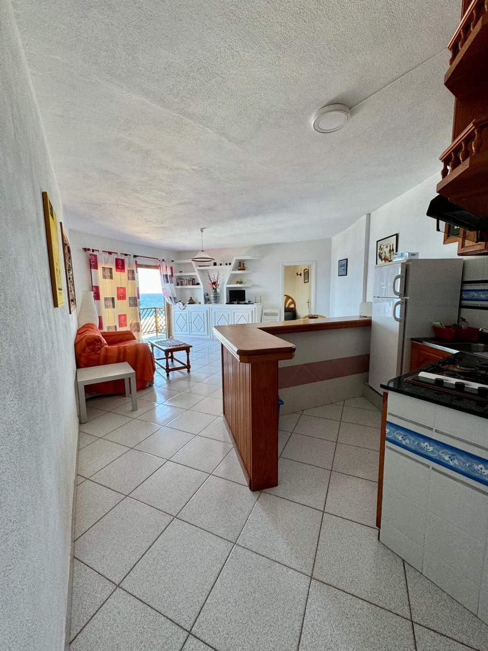 Kitchen or kitchenette, Living room, Sea view, Sea view, stove, kitchen