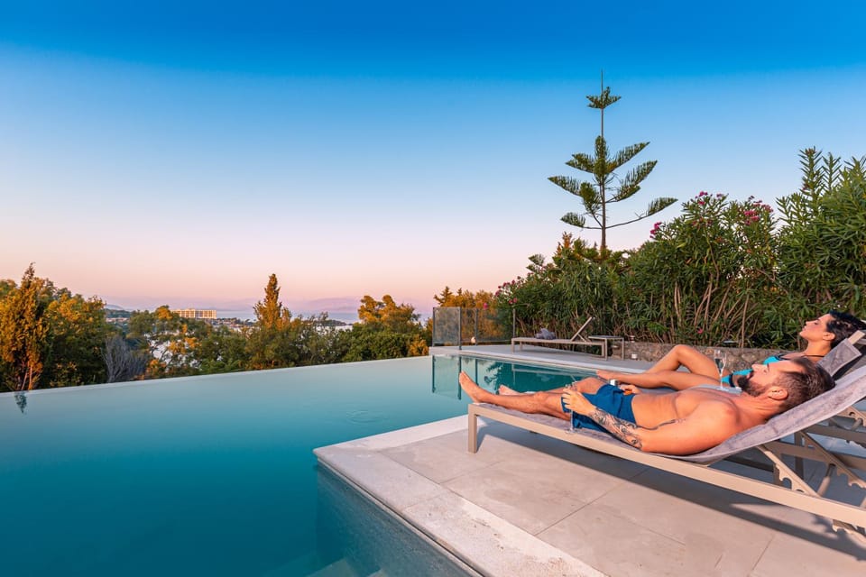 Swimming pool, Swimming pool, Sunset