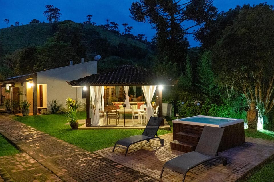 Patio, Night, Natural landscape, Garden view, Mountain view, sunbed