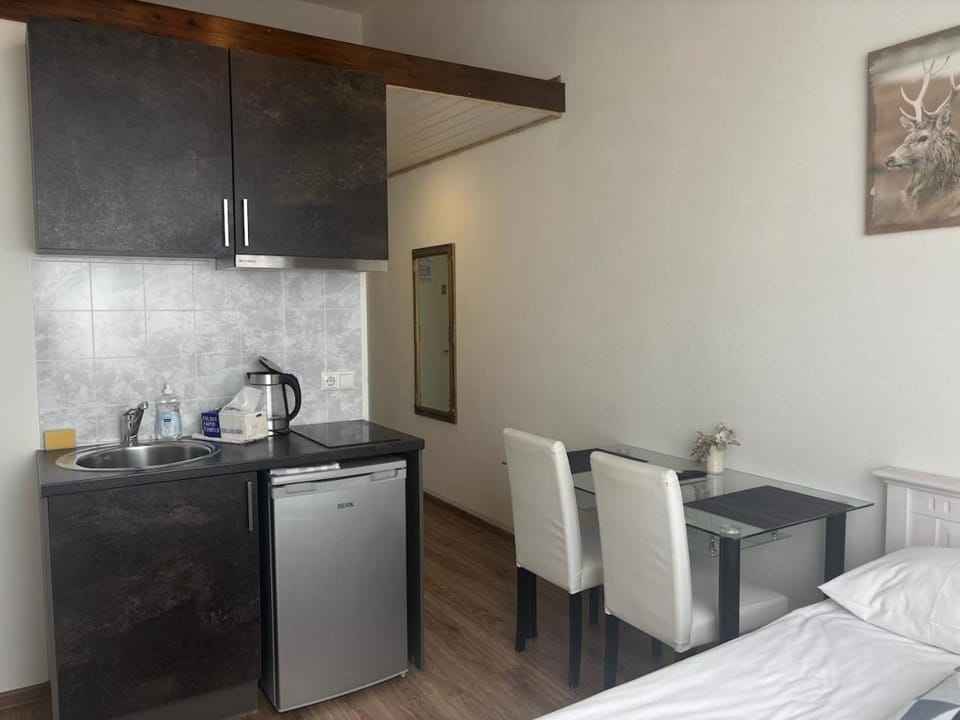 Bed, Coffee/tea facilities, Kitchen or kitchenette, Photo of the whole room, stove