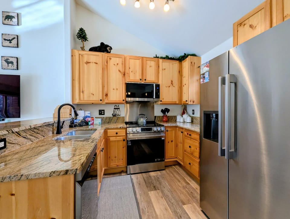 Kitchen or kitchenette, furniture, microwave, oven, kitchen
