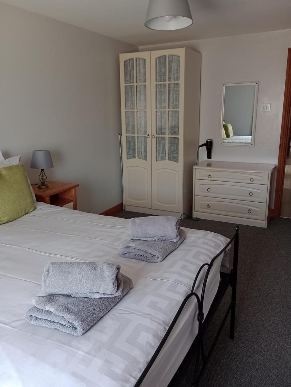 Bed, Photo of the whole room, Bedroom, towels, wardrobe
