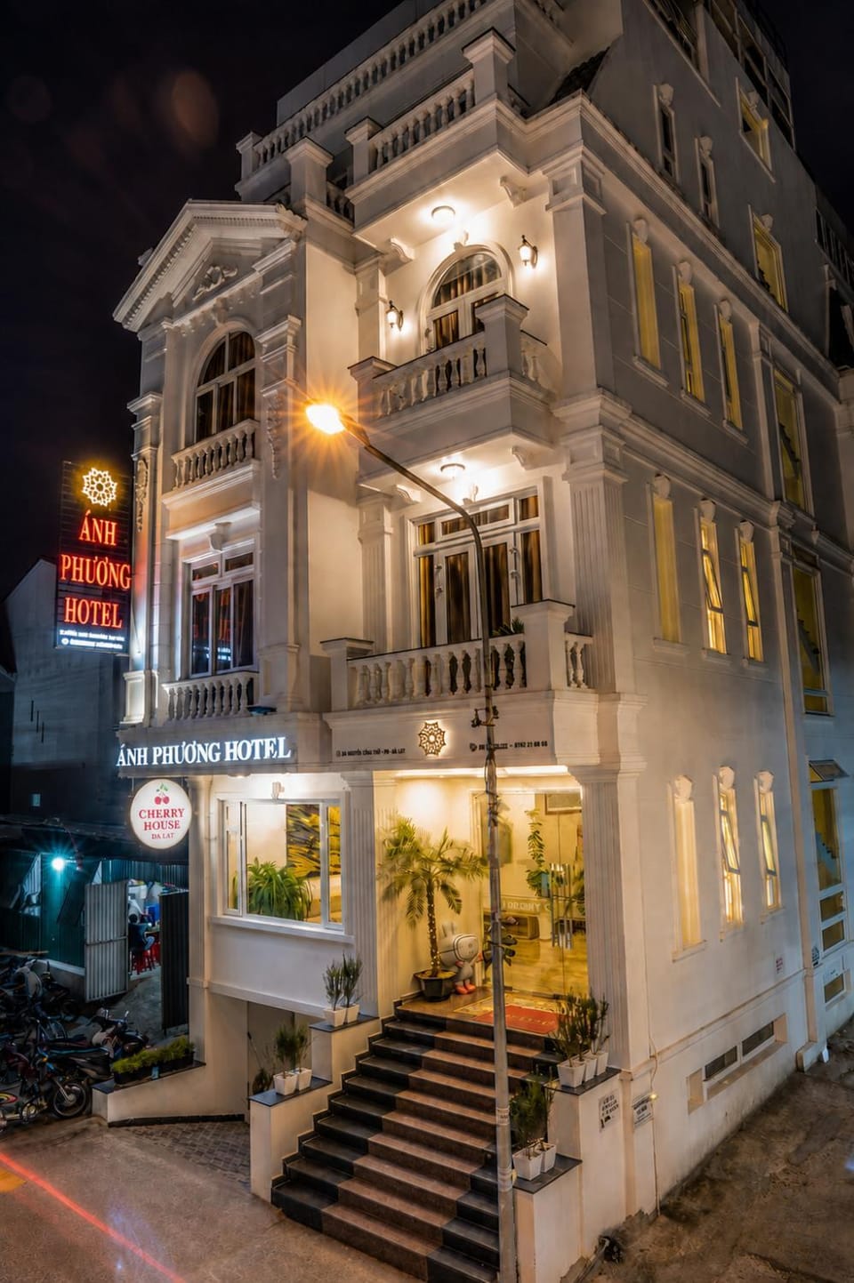 Property building, Facade/entrance, Night, City view