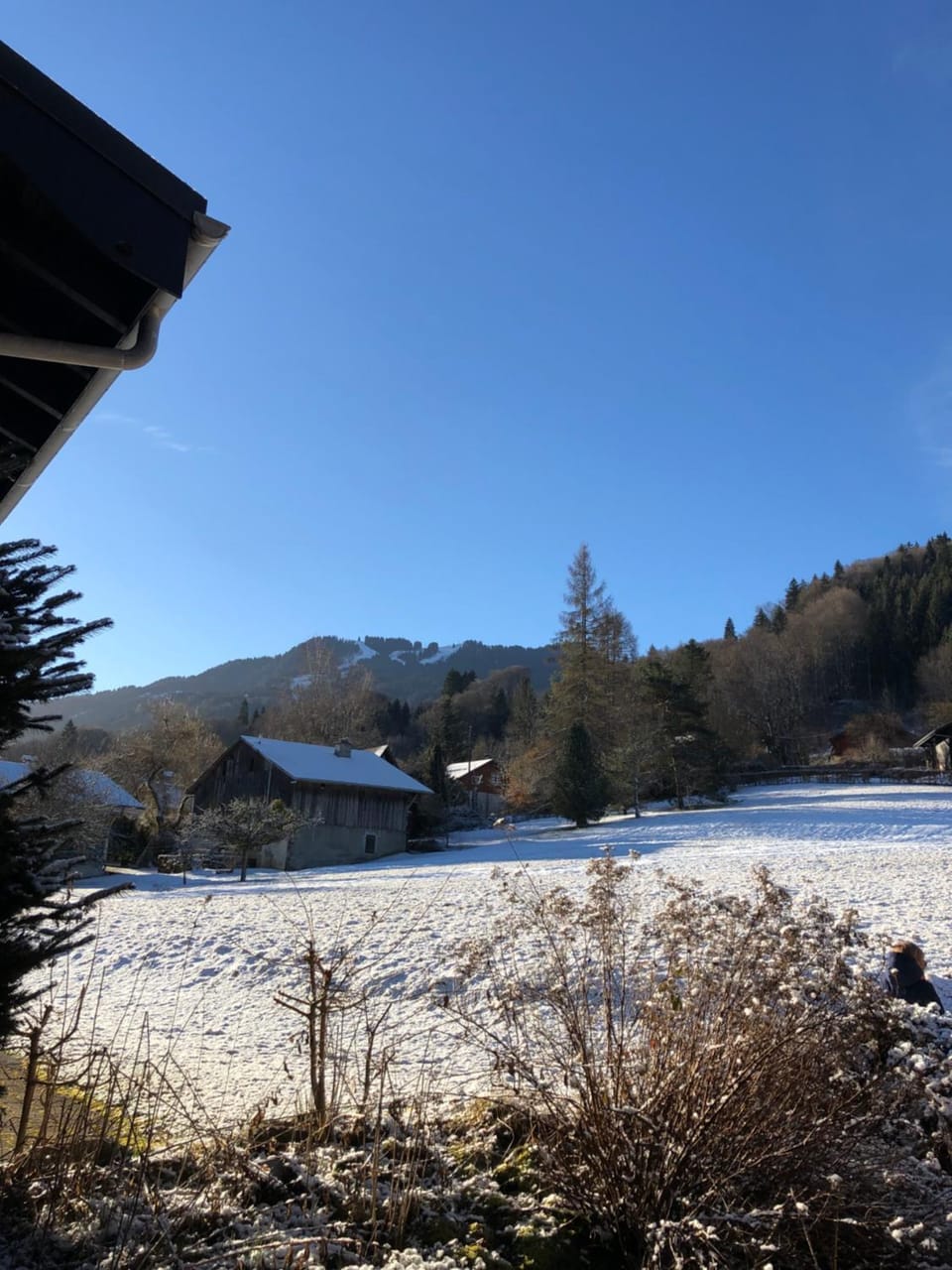 Patio, Natural landscape, Winter, Mountain view