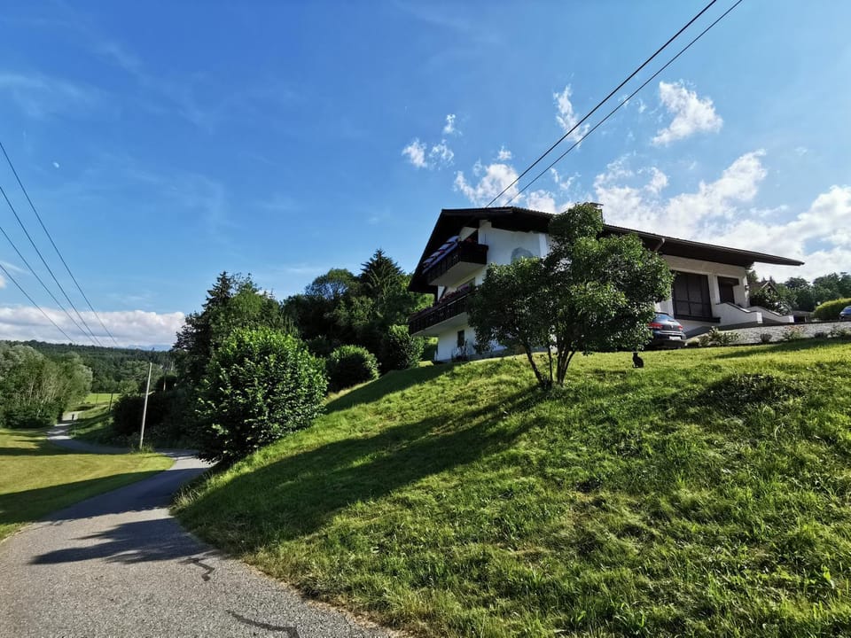 Property building, Facade/entrance, Natural landscape, Summer, Garden, View (from property/room), On site, Garden view, Landmark view, Landmark view, Mountain view