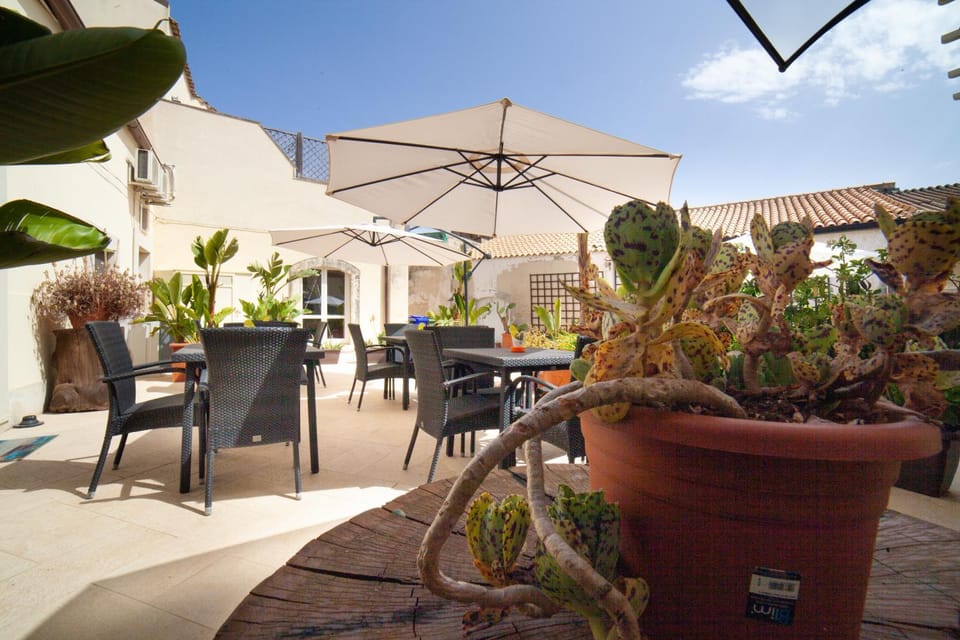Property building, Patio, Restaurant/places to eat, Spring, Day, Balcony/Terrace, Garden view, Inner courtyard view, Internal: Not applicable to any particular room