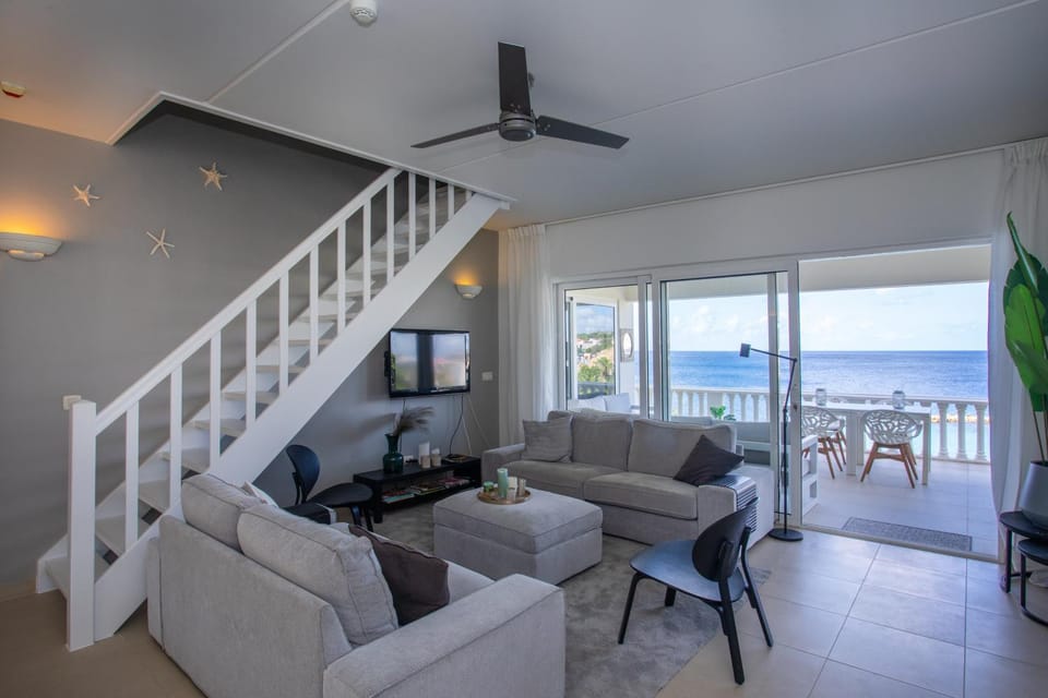 Living room, Seating area, Sea view
