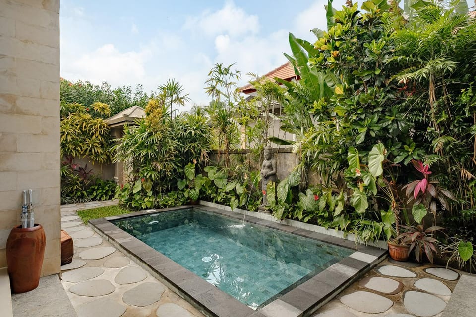Natural landscape, Garden, Garden view, Pool view, Swimming pool