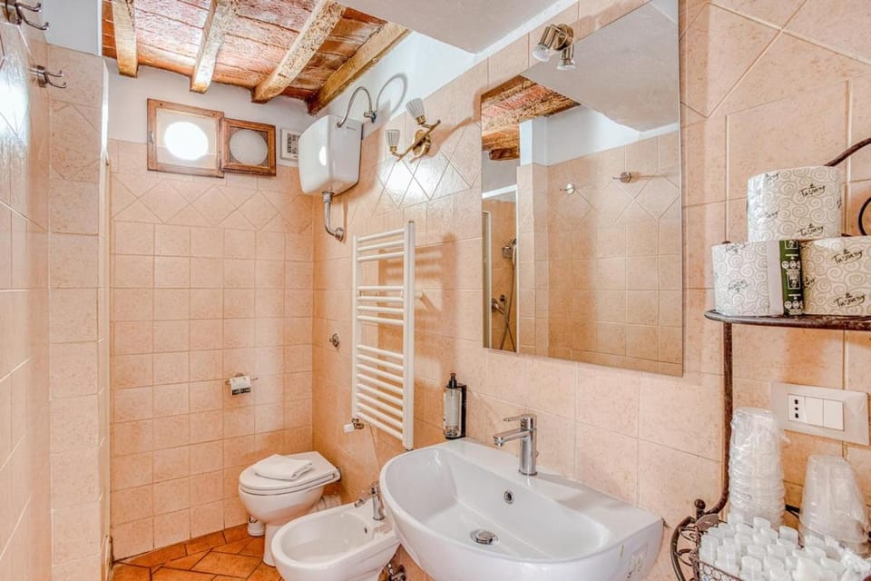 Shower, bidet, towels