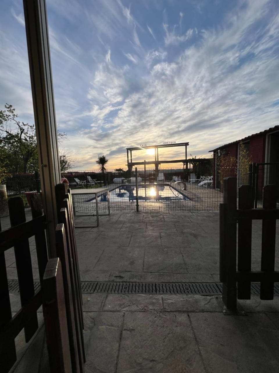Natural landscape, Pool view, Swimming pool, Sunset
