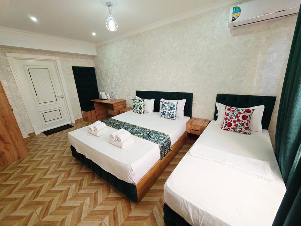 Bed, Photo of the whole room, Bedroom, towels, wardrobe, air conditioner
