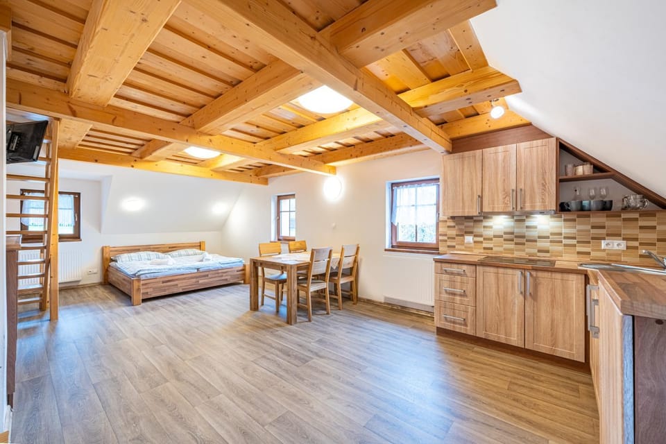 Kitchen or kitchenette, Photo of the whole room, Dining area, Bedroom