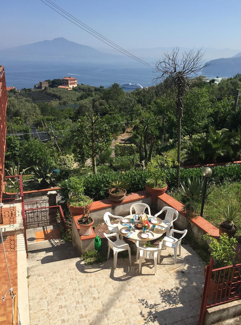 Patio, Natural landscape, Dining area, Sea view
