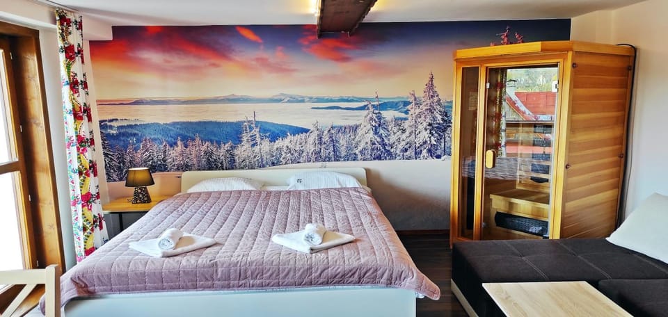 Bed, Sauna, Other, Bedroom, Mountain view, towels