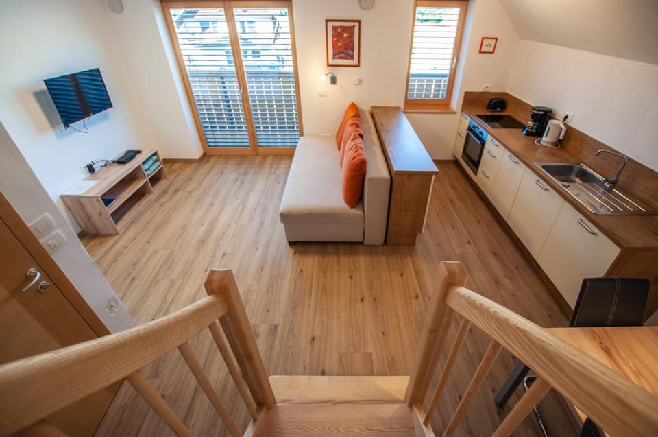 Living room, kitchen