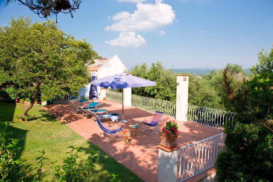 Spring, Day, Natural landscape, Garden, Solarium, View (from property/room), Balcony/Terrace, Garden view, Area and facilities, sunbed