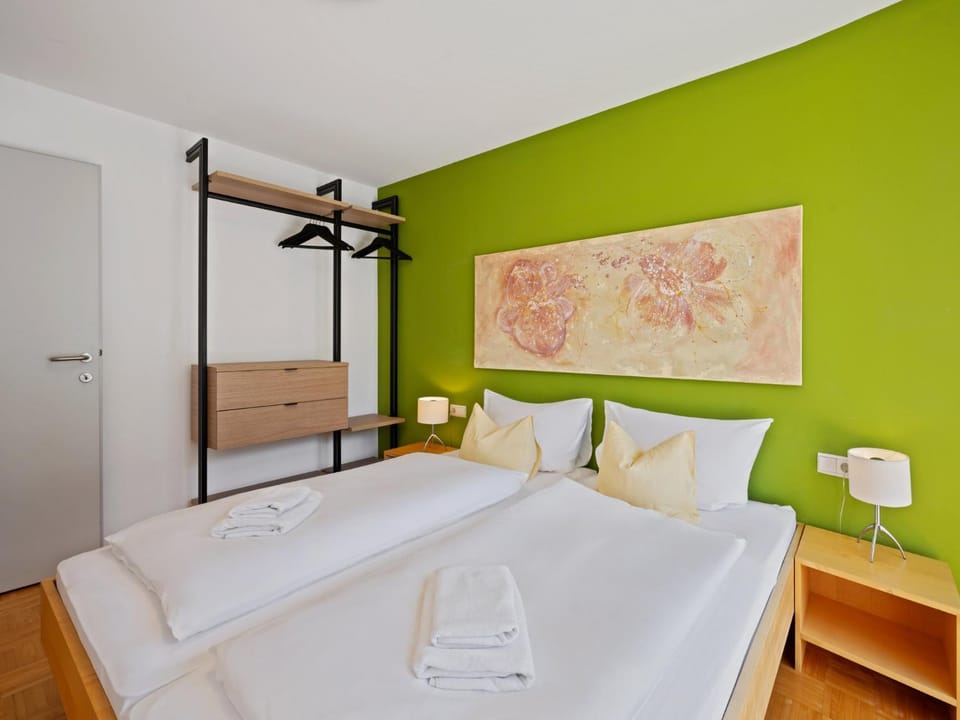 Bed, Photo of the whole room, Bedroom, towels, wardrobe