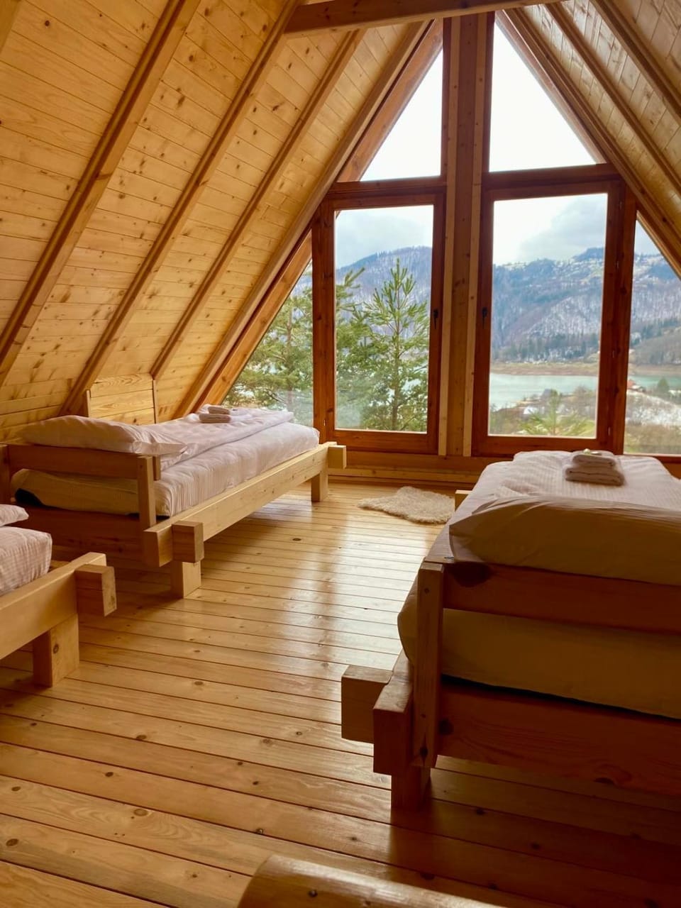 Bed, Natural landscape, Bedroom, Mountain view