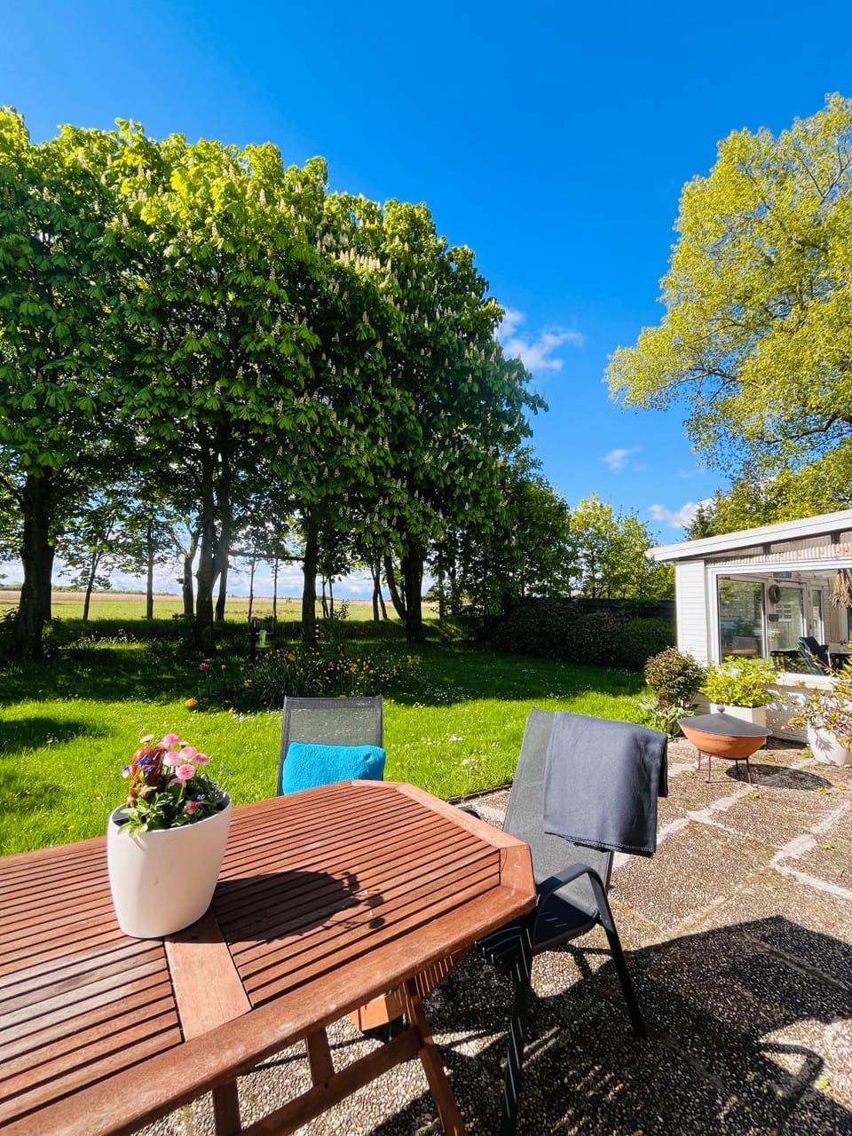 Natural landscape, Garden, Dining area, Garden view