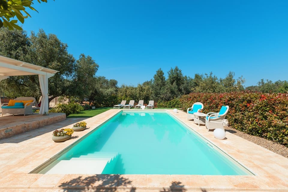 Property building, Living room, Swimming pool