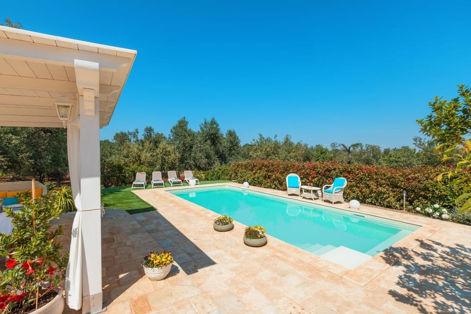 Property building, Living room, Swimming pool