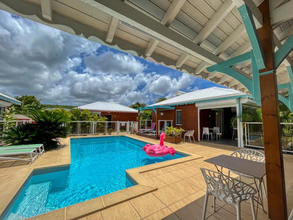 Patio, Pool view, Swimming pool, sunbed