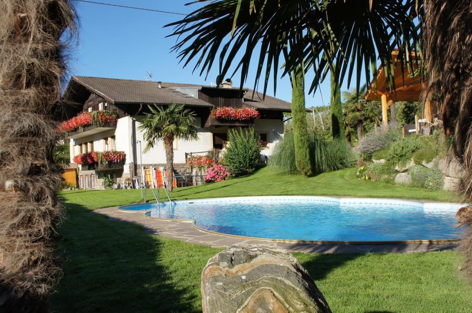 Property building, Day, Natural landscape, Garden, Pool view, Swimming pool, sunbed