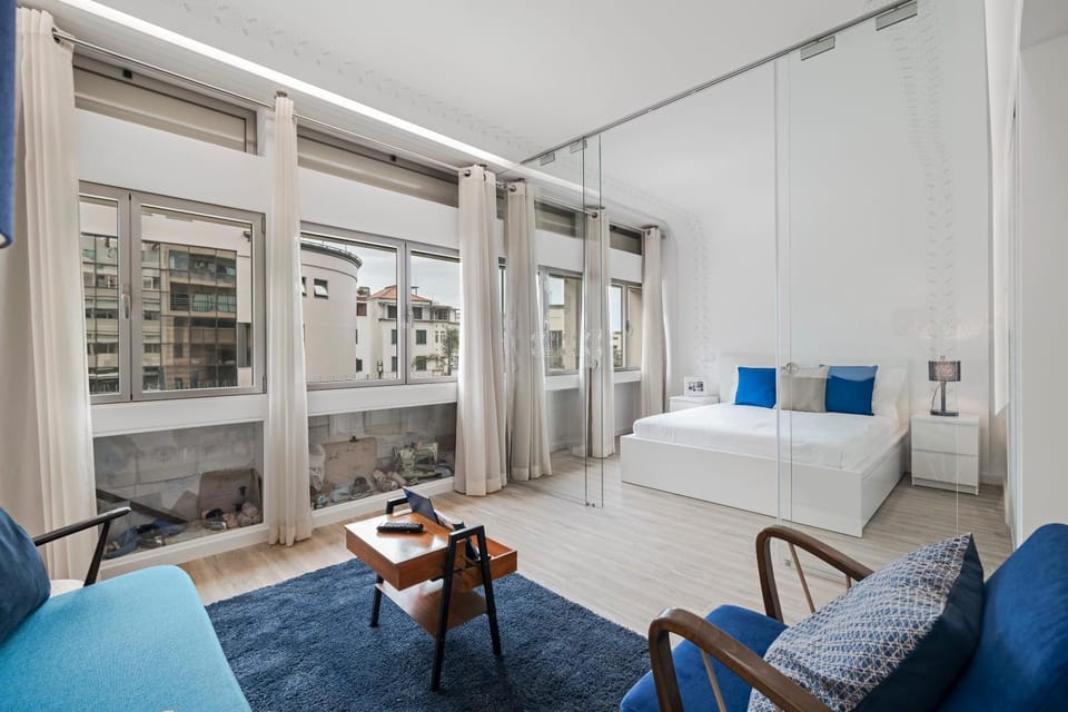 Bed, Living room, Bedroom