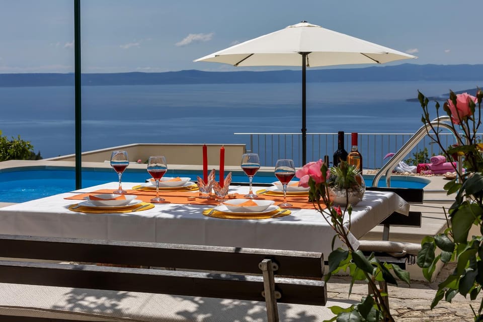 Patio, Day, Natural landscape, View (from property/room), Balcony/Terrace, Dining area, Sea view, Swimming pool