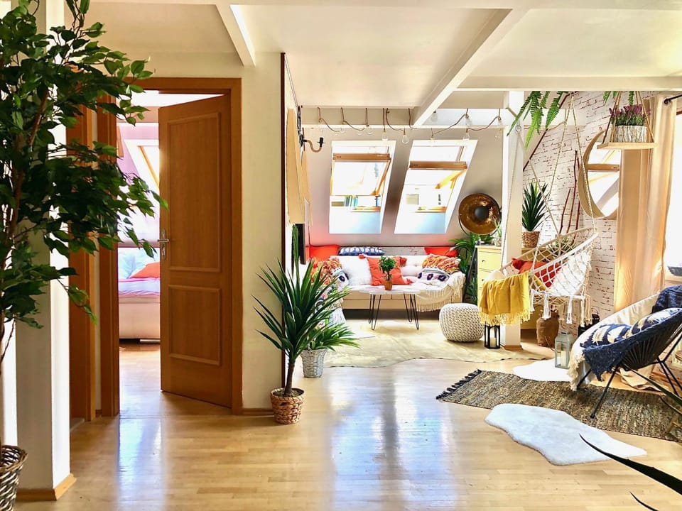 Duplex with quite terrace on Wenceslas sq. Apartment in Prague