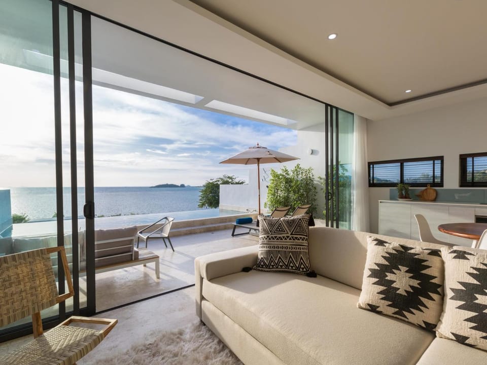 Living room, Seating area, Sea view