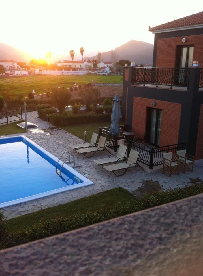 Property building, Mountain view, Swimming pool, Sunset