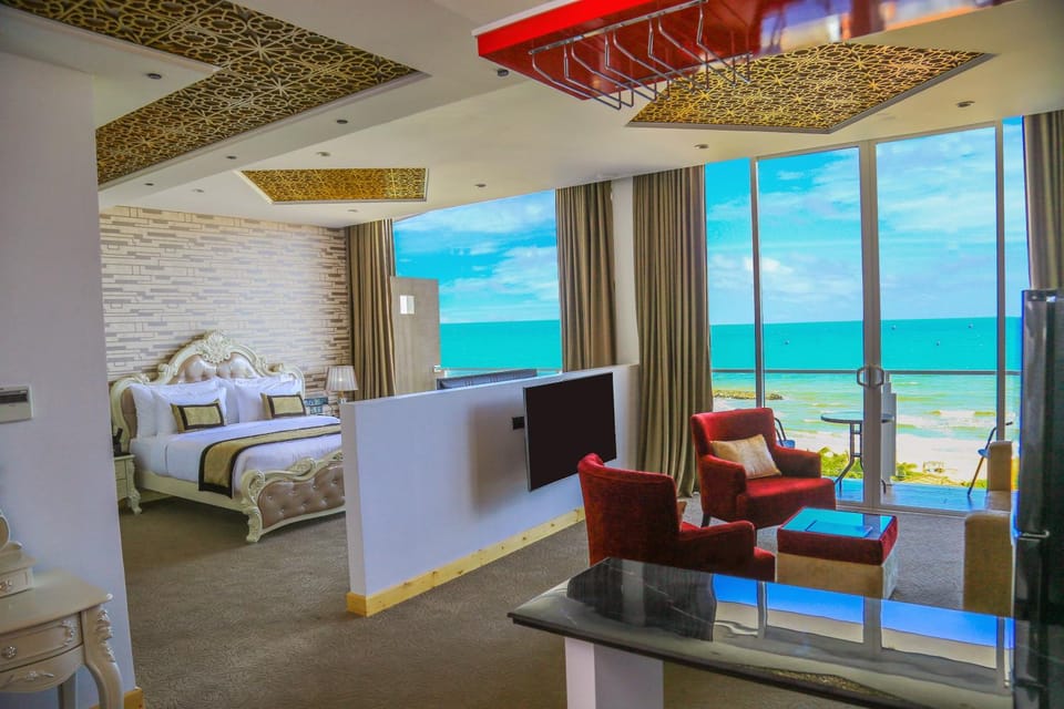 Living room, Seating area, Sea view
