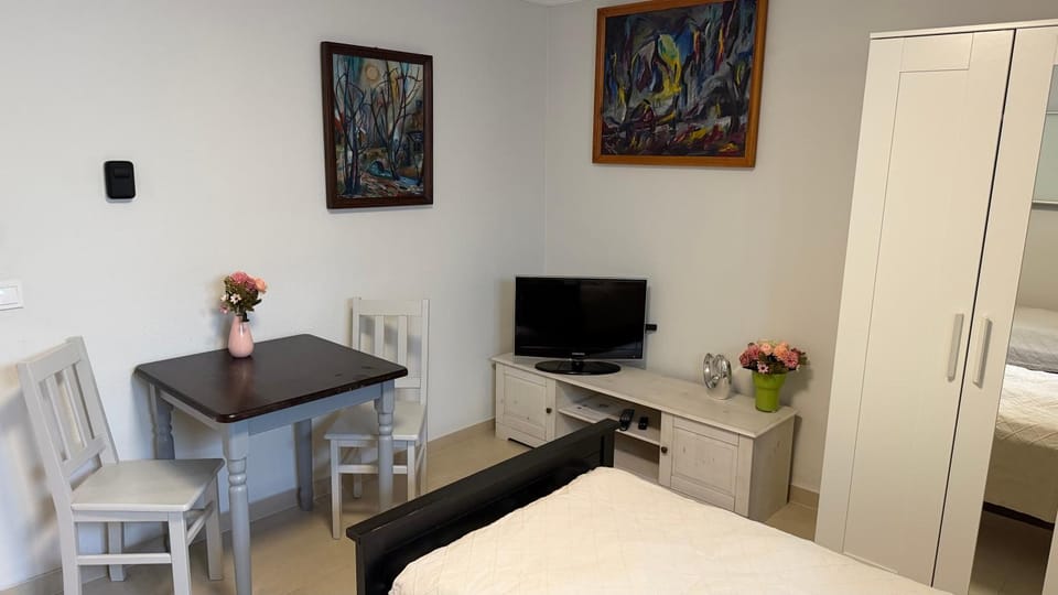 Bed, TV and multimedia, Living room, Evening entertainment, Bedroom