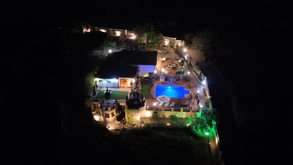 Property building, Night, Swimming pool, Parking