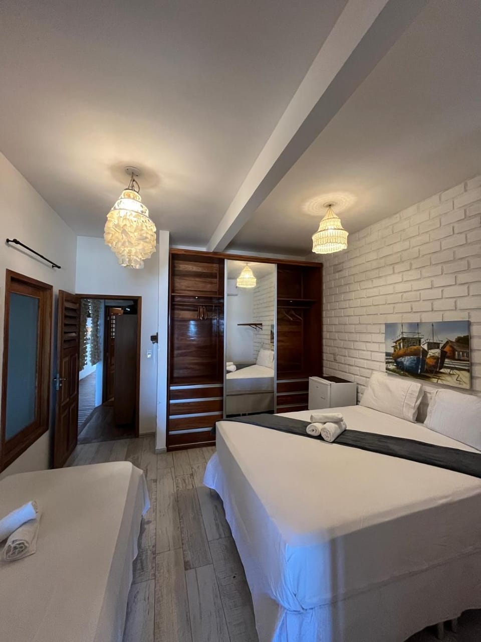 Bed, Photo of the whole room, Bedroom, towels, wardrobe
