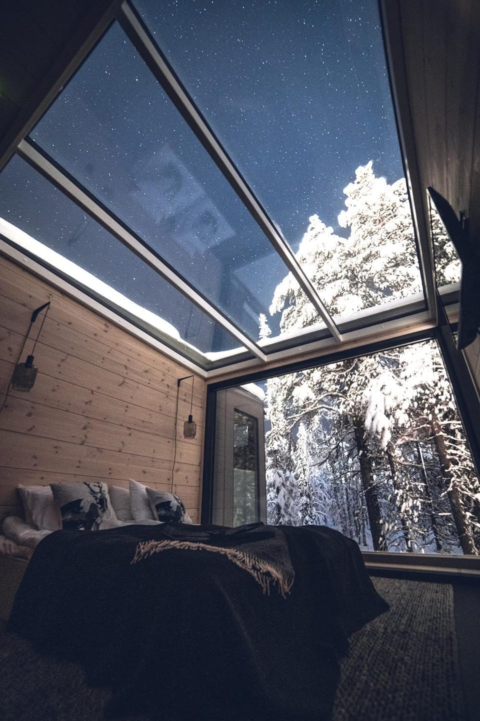 Bed, Night, Winter, View (from property/room), Bedroom