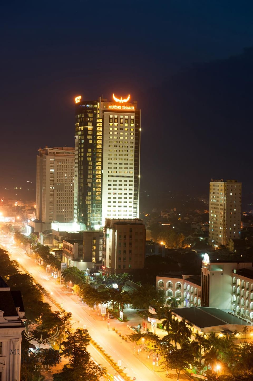 Property building, Night, Bird's eye view