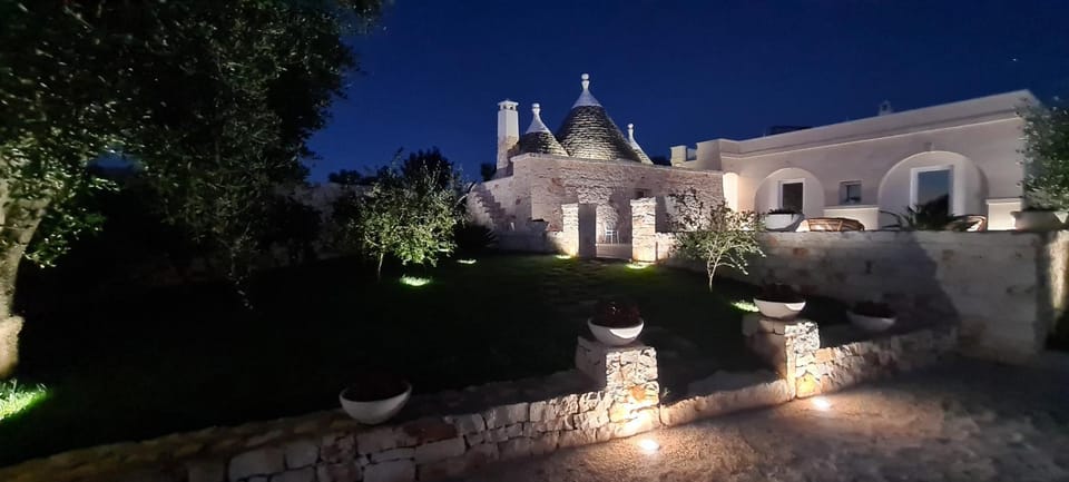 Property building, Night, Garden, Garden view